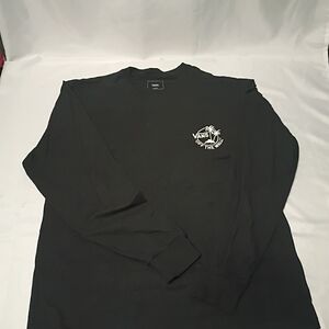 Vans Black Long Sleeve Tee with White Logo